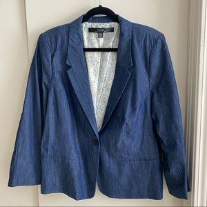 Kensie Denim Chambray Blazer XXL